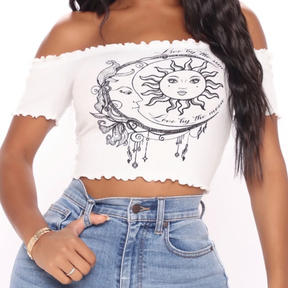 Sun And Moon Off Shoulder Top - Ivory